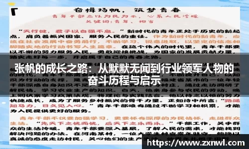 张帆的成长之路：从默默无闻到行业领军人物的奋斗历程与启示